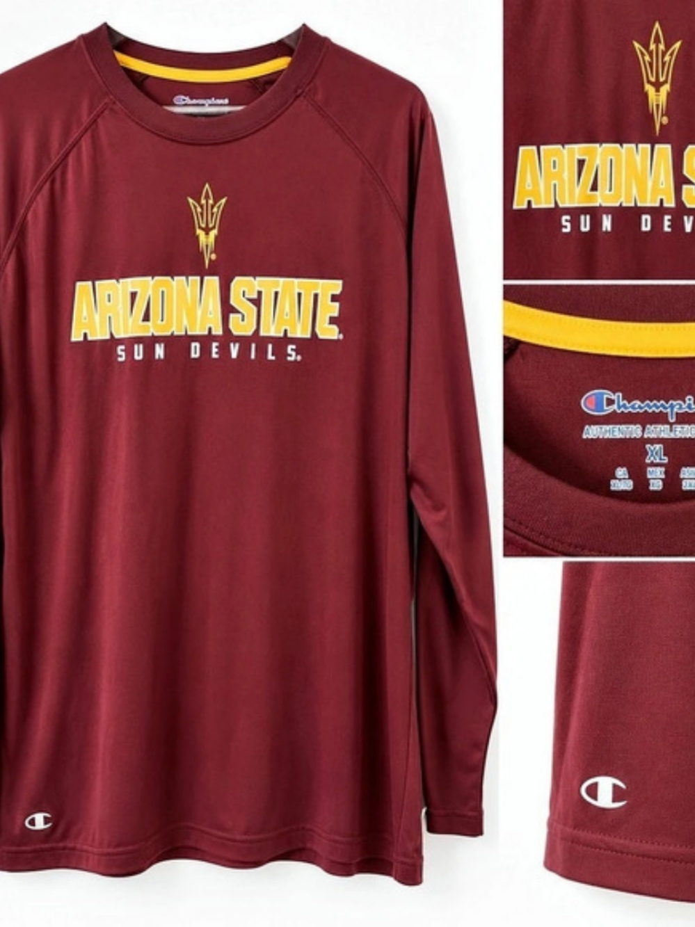 Champion Arizona State University Sun Devils Long Sleeve Performance T-Shirt Sun